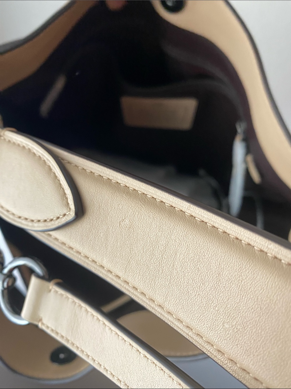 COACH Beachwood Beige Leather Snap NOMAD Hobo Shoulder Bag Purse #36026 - Picture 14 of 16